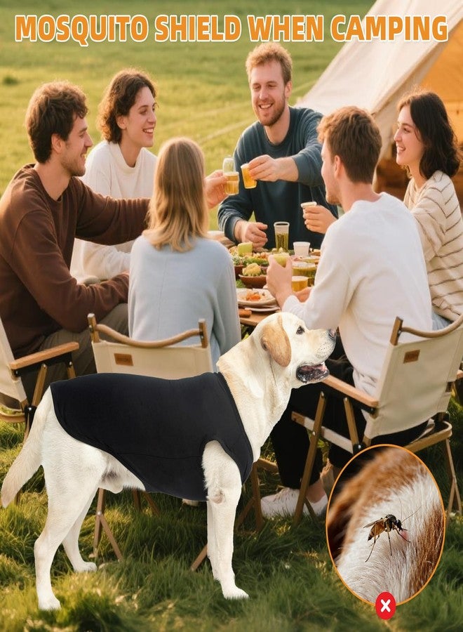 كولتيل ملابس كلاب كولتيل للأولاد، مناسبة للكلاب الكبيرة، عبوة من قطعتين، تيشيرتات قطنية دافئة للكلاب في فصلي الخريف والشتاء، مناسبة للأنشطة الخارجية، توفر حماية من الأشعة فوق البنفسجية والحشرات، ومضادة لتساقط الشعر، خفيفة الوزن، متوفرة باللونين الأسود والرمادي، مقاس 3XL. - Image 5